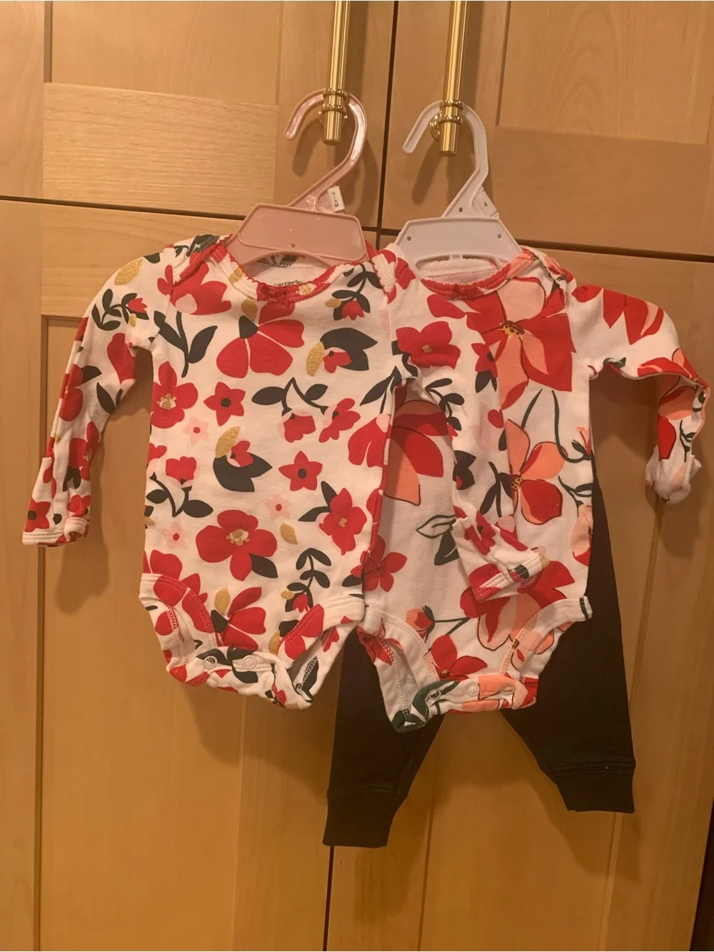 Baby Red and Green Festive Long Sleeve Outfits